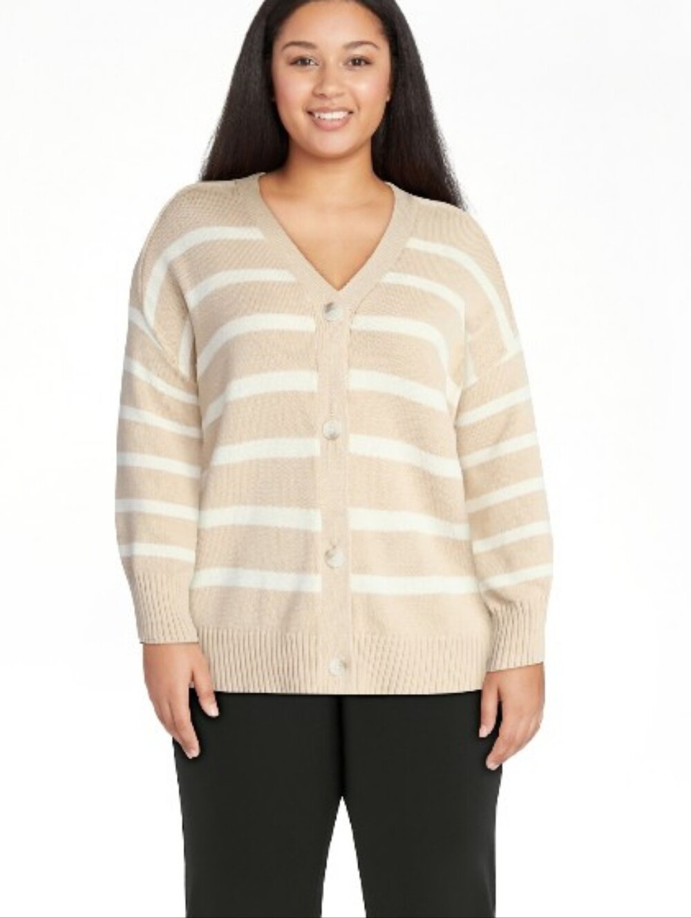 Terra & Sky Stripped Cardigan Sz 3X